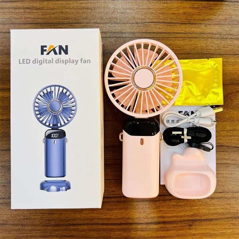 Portable Handheld Fan – 3-in-1 Battery Operated Fan with LED Display