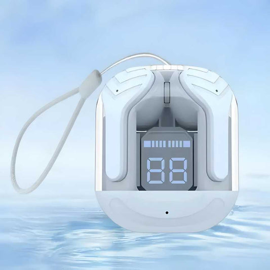 Crystal Portable LED Display Wireless Earbuds – Professional Sound, Seamless Style